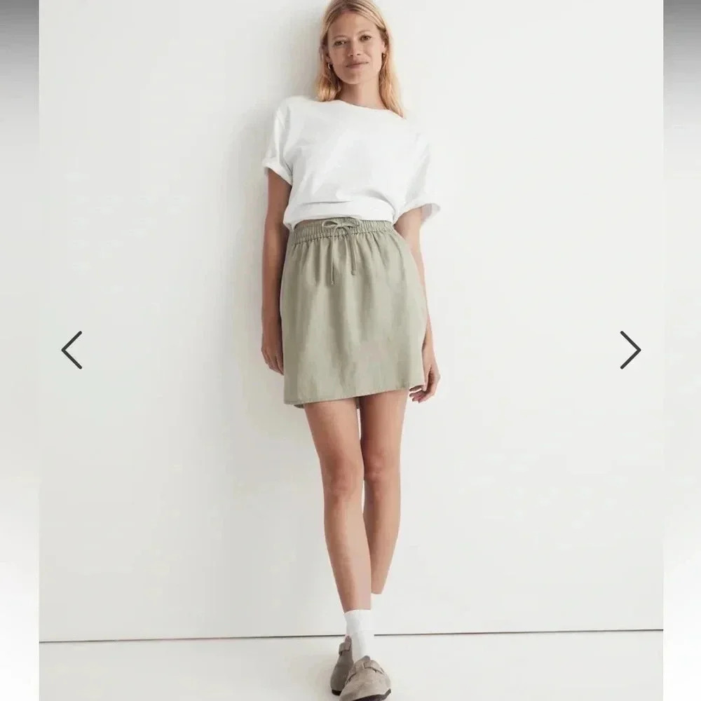 Madewell NWT Linen-Blend Curved-Hem Mini Skirt size xs